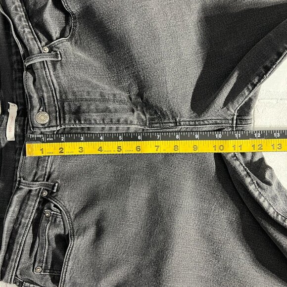 Levis 505 Straight Jeans Womens 33 Charcoal Black Gray High Rise Stretch Crop - Picture 3 of 13